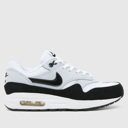 Nike Black & White air max 1 Youth Trainers