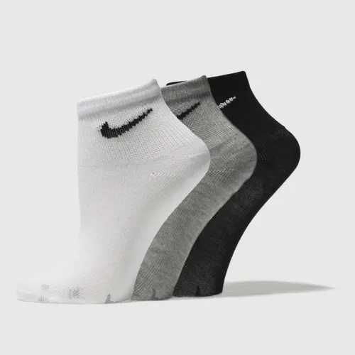 Nike Black & White Kids Quarter Socks 6 Pack