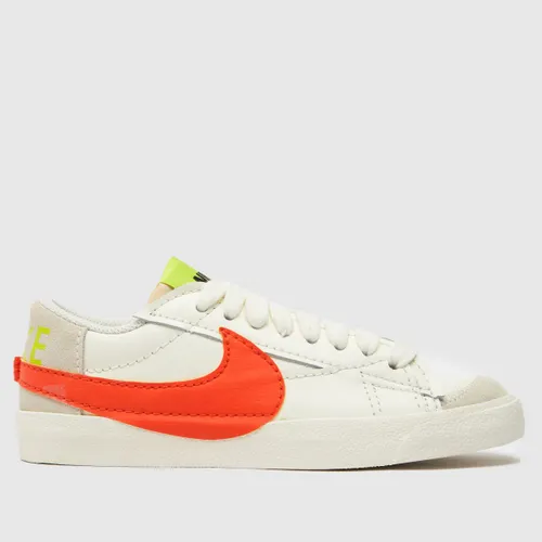 Nike Blazer Low 77 Jumbo Trainers In White & Orange
