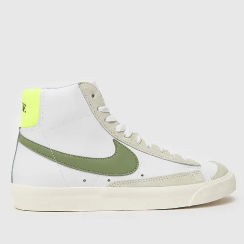 Nike Blazer Mid 77 Trainers In White & Green