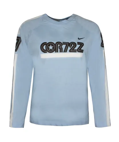 Nike Boys Cortez Long Sleeved T-Shirt Casual Top Blue 146602 450