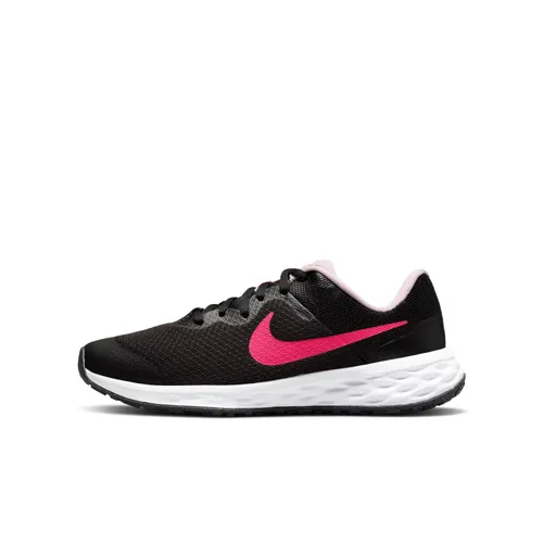 NIKE Boy's Nike Revolution 6 Sneaker Black Hyper Pink Pink