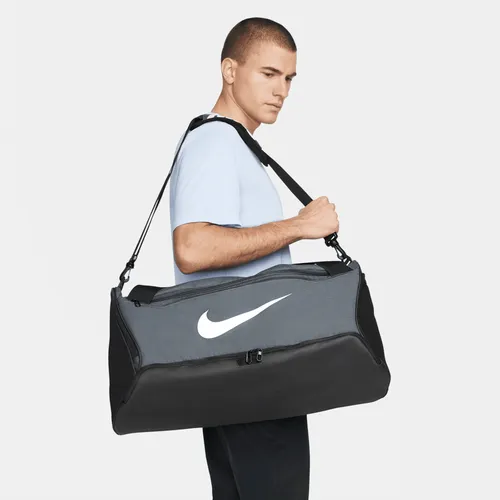 Nike Brasilia 9.5 Training Duffel Bag (Medium, 60L) - Grey - Polyester