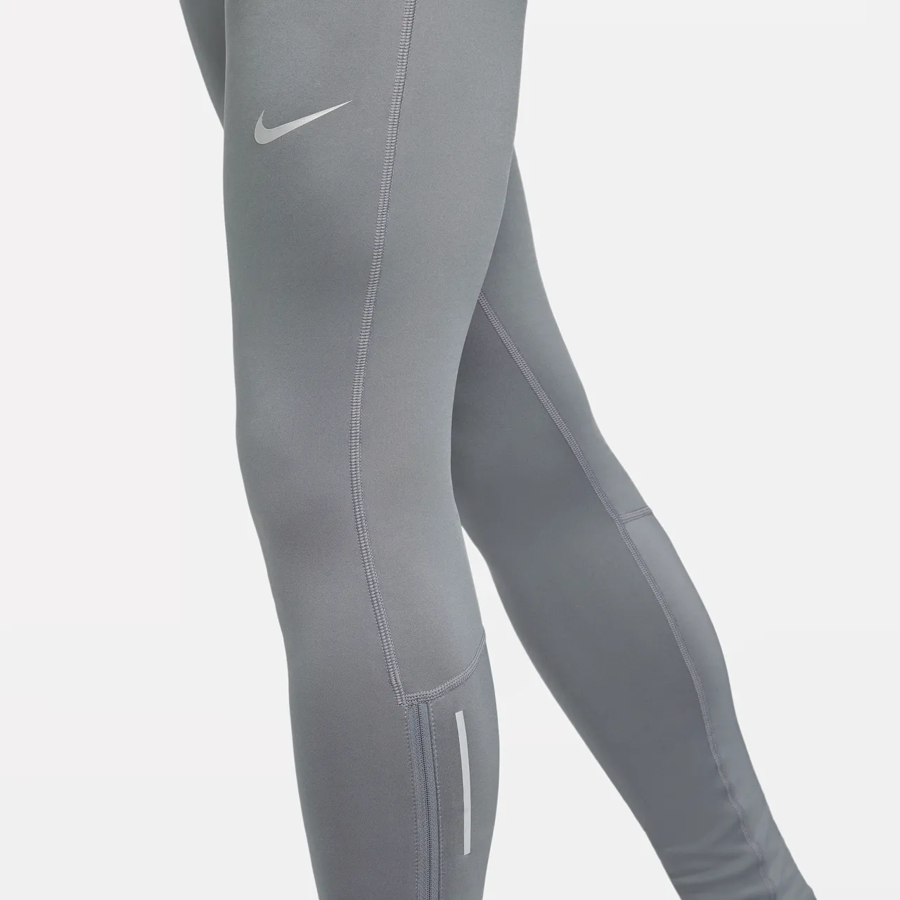 Nike Challenger Men's Dri-FIT Running Tights - Grey - Polyester