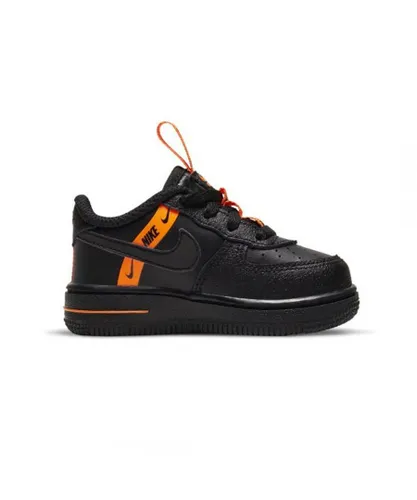 Nike Childrens Unisex Air Force 1 Flash Pack Black Kids Trainers Leather (archived)