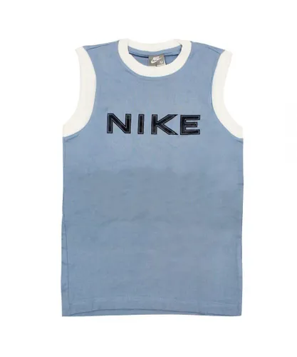 Nike Childrens Unisex Boys Tank Top Blue Graphic Vest 238436 400 Cotton