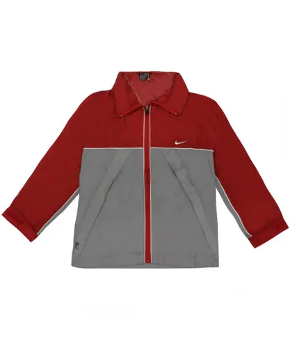 Nike Childrens Unisex Boys Windbreaker Jacket Colourblock Track Top 421271 671 - Grey Nylon
