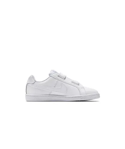Nike Childrens Unisex Court Royale (PSV) Strap Up White Smooth Leather Kids Trainers 833536 102
