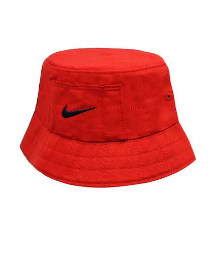 Nike Childrens Unisex Infant Bucket Hat Summer Red Cap 565953 820 Cotton - One