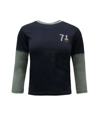 Nike Childrens Unisex Long Sleeve Top Navy Boys Toddler T Shirt 422403 452 Textile