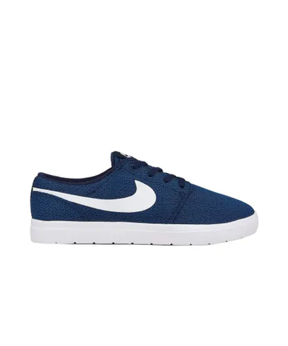 Nike Childrens Unisex SB Portmore II Ultralight (GS) Lace Up Blue Canvas Kids Trainers 905211 401