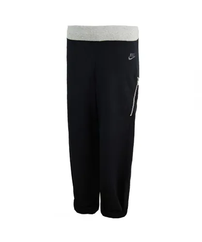 Nike Childrens Unisex Sportswear Stretch Waist Bottoms Black Kids Track Pants 411876 010 Cotton