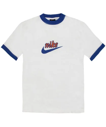 Nike Childrens Unisex Vintage Boys Logo T-Shirt - White