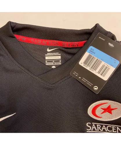 Nike Childrens Unisex Vintage Boys Saracens Rugby Top - Black Textile