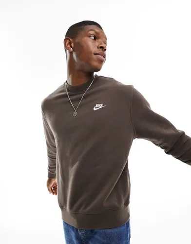 Nike Club crew sweatshirt in brown