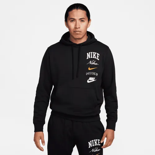 Nike Club Fleece Men's Pullover Hoodie - Black - Cotton