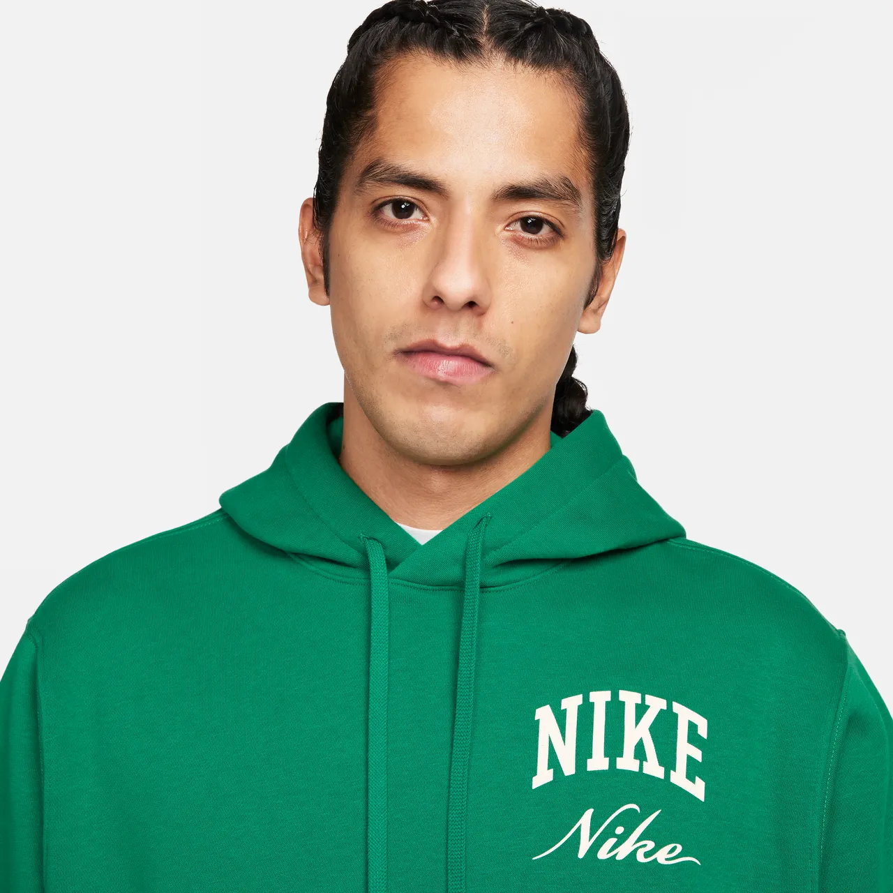 Nike Club Fleece Men's Pullover Hoodie - Green - Cotton