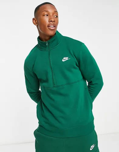 Nike Club half zip sweatshirt in green