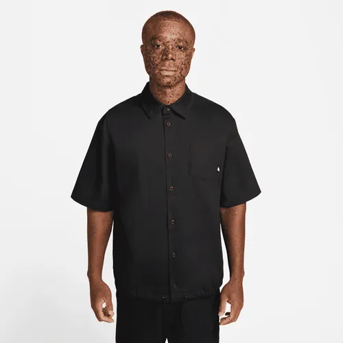 Nike Club Men's Button-down Short-sleeve Top - Black - Cotton