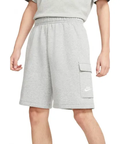 Nike Club Mens Cargo Shorts in Grey Fleece