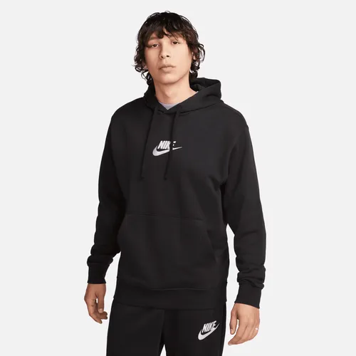 Nike Club Men's French Terry Pullover Hoodie - Black - Cotton