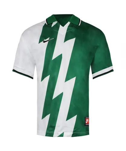 Nike Collared Mens White/Green T-Shirt