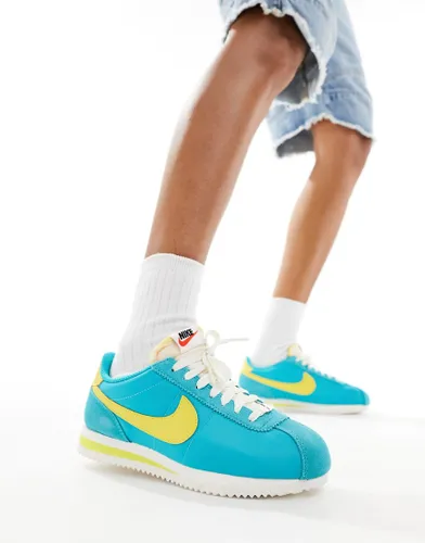 Nike Cortez leather unisex trainers blue