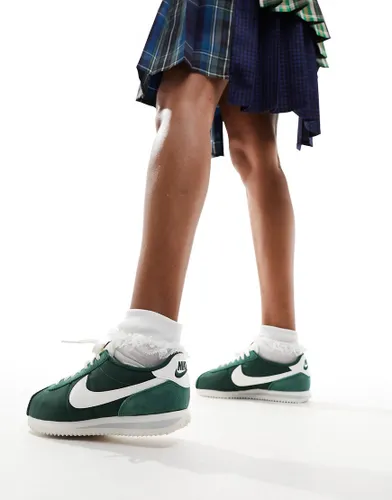 Nike Cortez TXT unisex trainers in fir green and white
