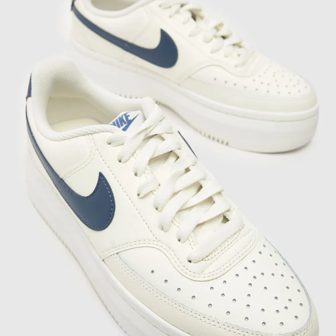 Nike Court Vision Alta Trainers In White & Blue