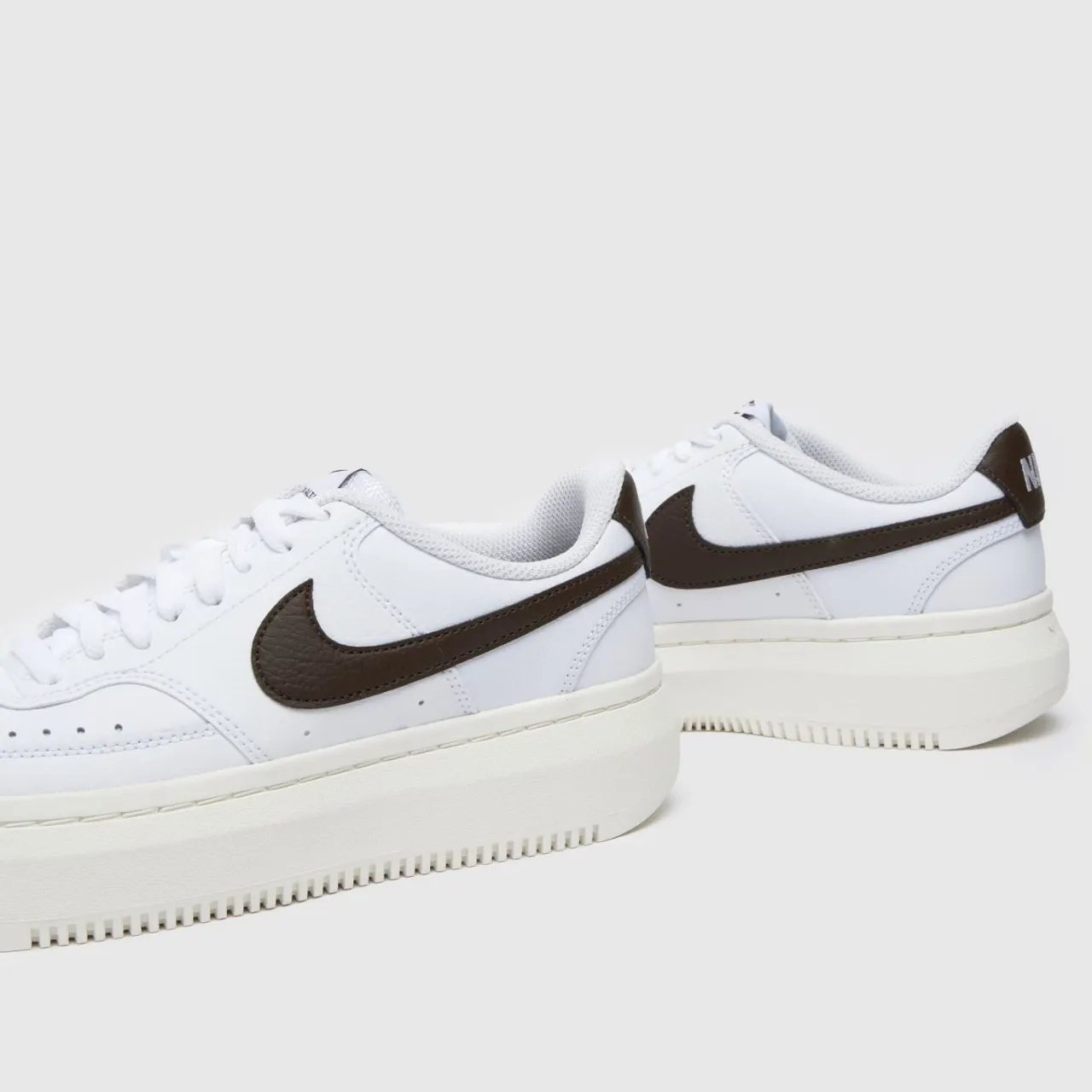 Nike Court Vision Alta Trainers in White & Brown