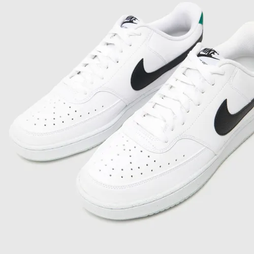 Nike Court Vision Low Next Nature Trainers In White & Black