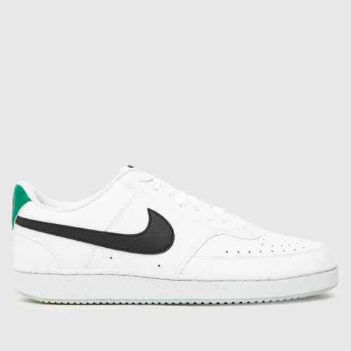 Nike Court Vision Low Next Nature Trainers In White & Black