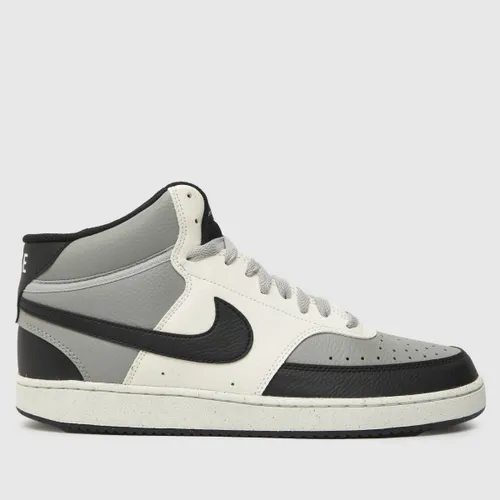Nike Court Vision Mid Trainers In Black & Grey