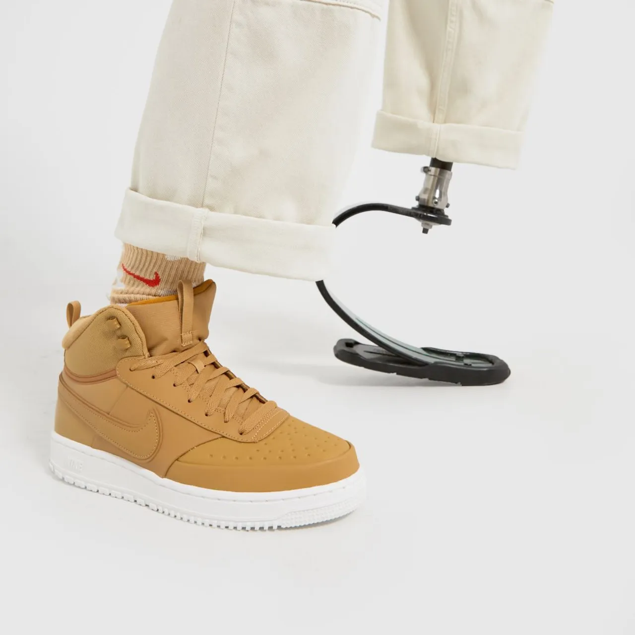 Nike Court Vision Mid Winter Trainers In Tan