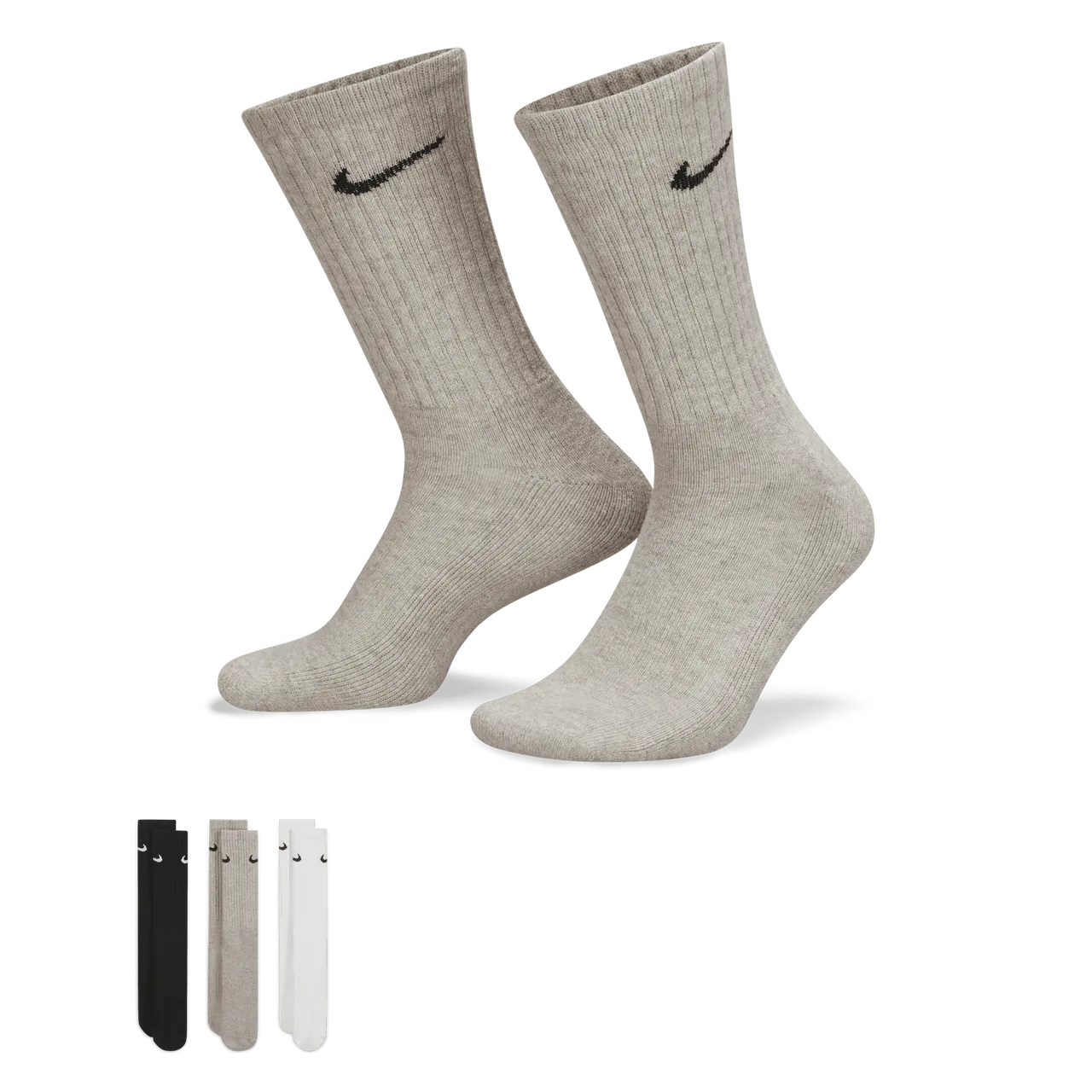 Nike Cushioned Training Crew Socks (3 Pairs) - Multi-Colour - Polyester