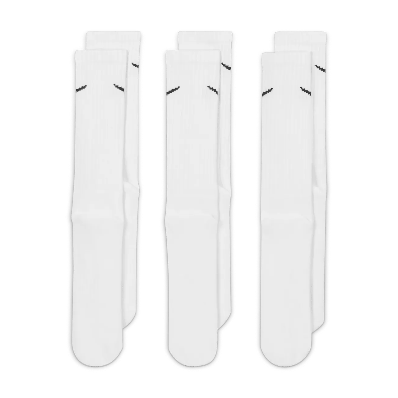 Nike Cushioned Training Crew Socks (3 Pairs) - White - Polyester