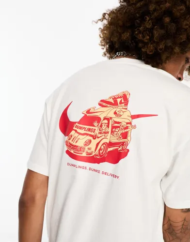 Nike delivery truck back print t-shirt in white