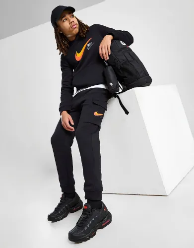 Nike Double Swoosh Fleece Cargo Joggers Junior - Black - Mens