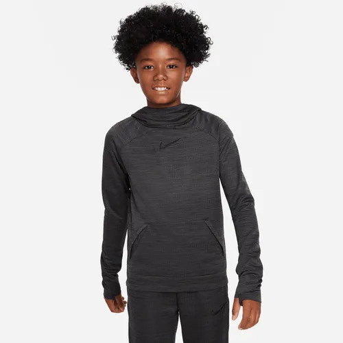 Nike Dri-FIT Academy Older Kids' Pullover Football Hoodie - Black - Polyester