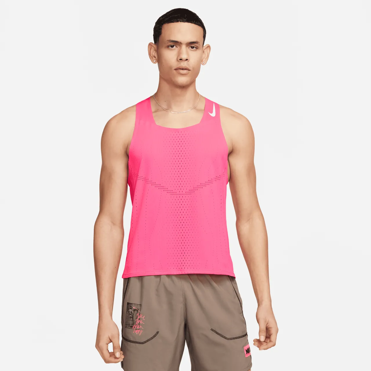 Nike Dri-FIT ADV AeroSwift Men's Racing Vest - Pink - Polyester