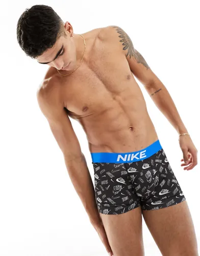 Nike Dri-Fit Essential Microfiber trunk in black with blue waistband-Multi