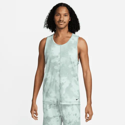 Nike Dri-FIT Men's All-Over Print Sleeveless Yoga Top - Grey - Polyester