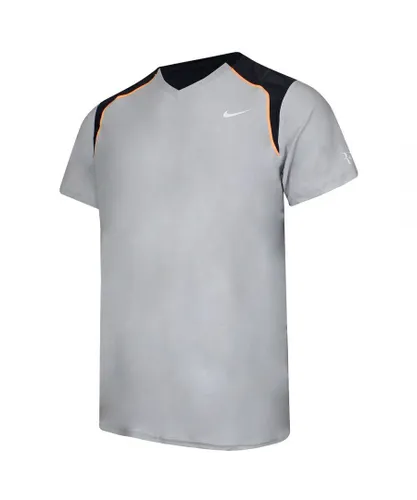 Nike Dri-Fit Mens Light Grey Tennis T-Shirt Cotton