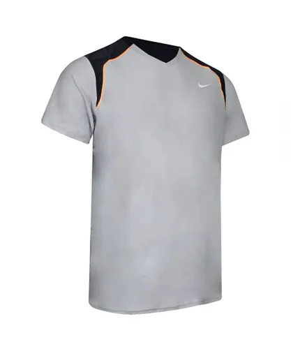 Nike Dri-Fit Mens Light Grey Tennis T-Shirt Cotton