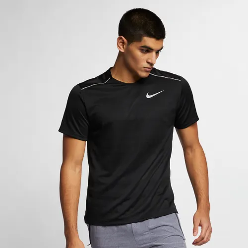 Nike Dri-FIT Miler Men's Short-Sleeve Running Top - Black - Polyester