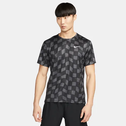 Nike Dri-FIT Miler Men's Short-Sleeve Running Top - Grey - Polyester
