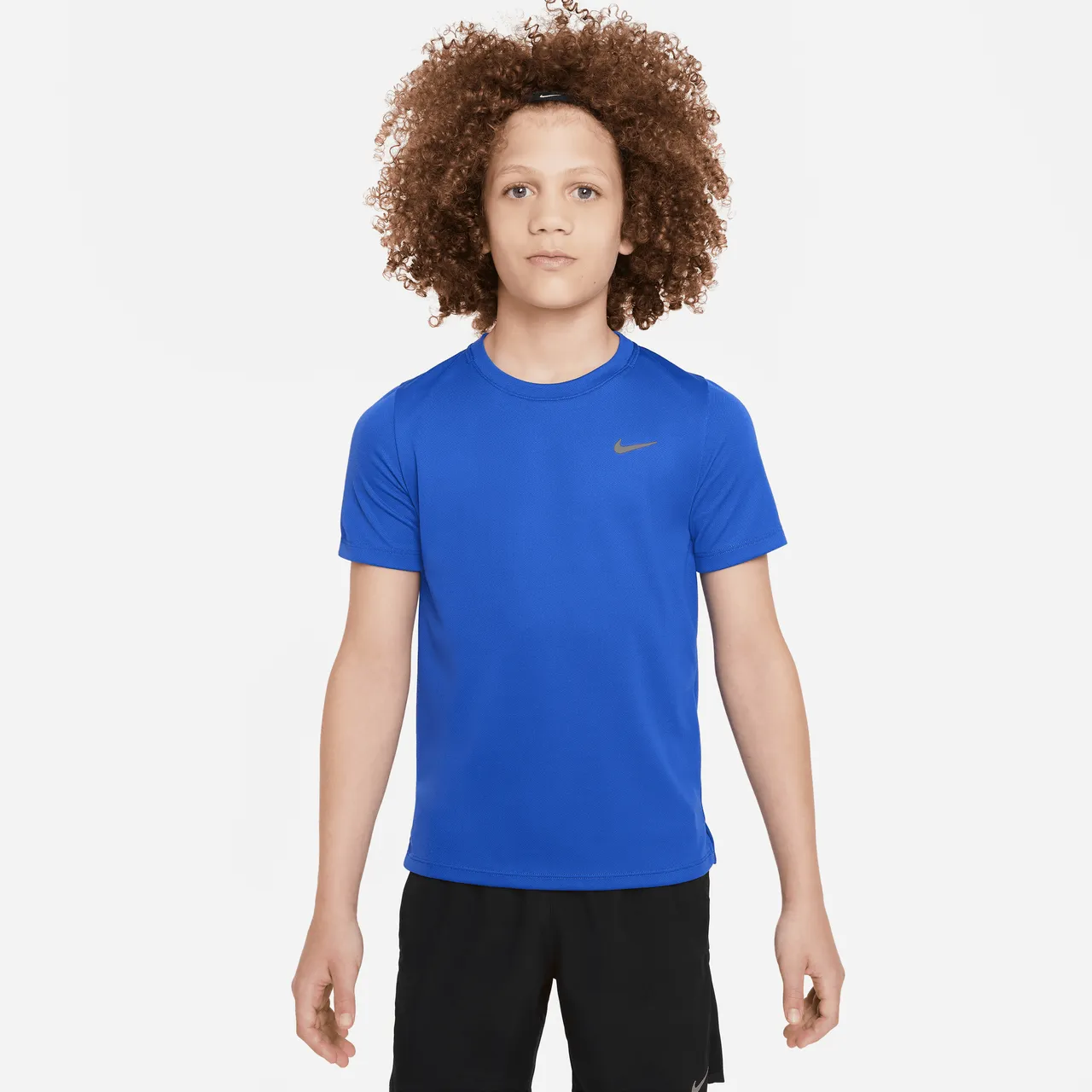 Nike Dri-FIT Miler Older Kids' (Boys') Short-Sleeve Training Top - Blue - Polyester