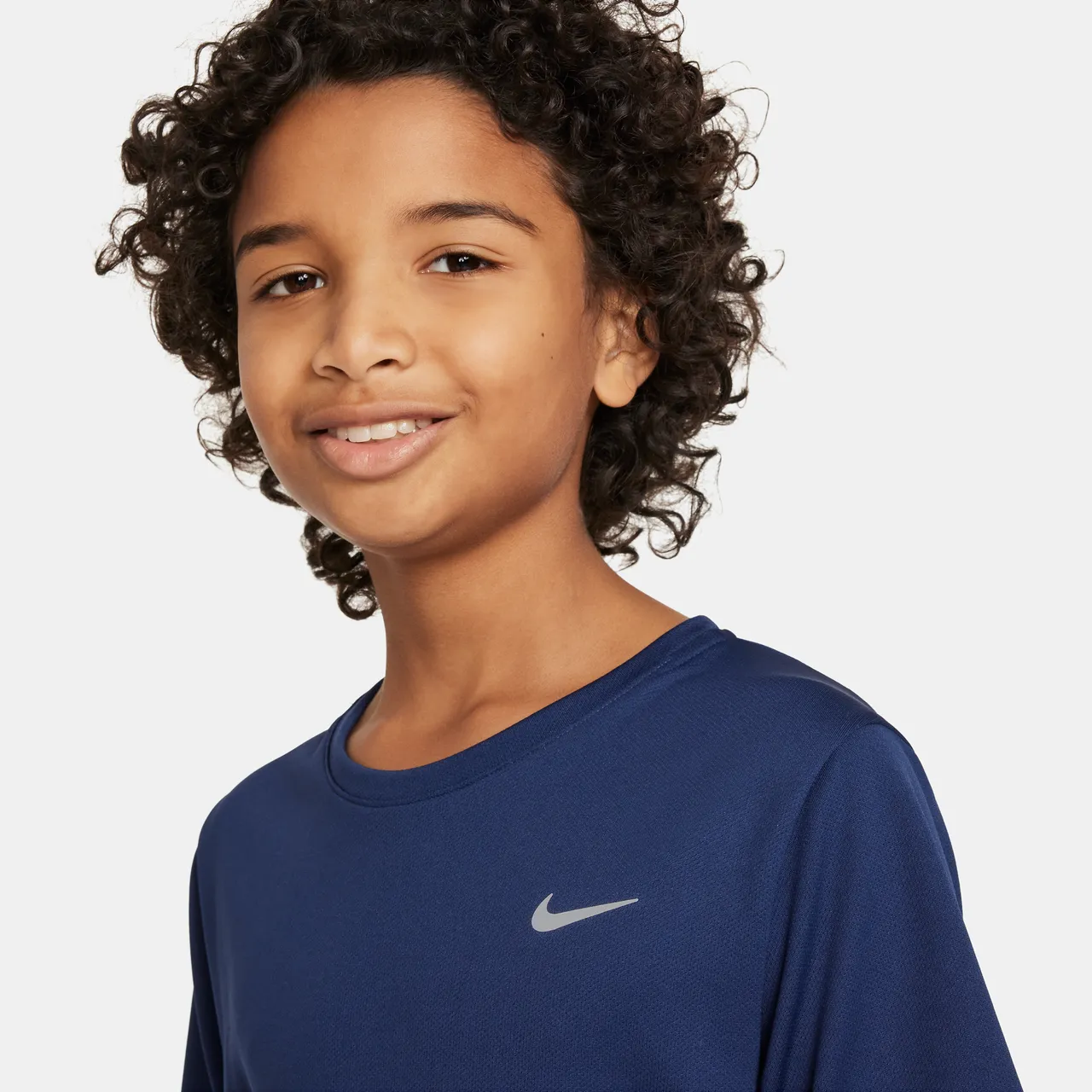 Nike Dri-FIT Miler Older Kids' (Boys') Short-Sleeve Training Top - Blue - Polyester