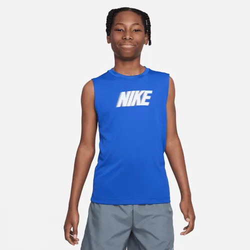 Nike Dri-FIT Multi+ Older Kids' (Boys') Sleeveless Training Top - Blue - Polyester