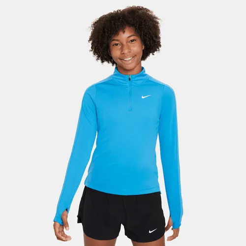 Nike Dri-FIT Older Kids' (Girls') Long-Sleeve 1/2-Zip Top - Blue - Polyester